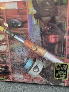 VTG Sealed 1982 Fishing Theme Jigsaw Puzzle by Hoyle Hook Line Sinker